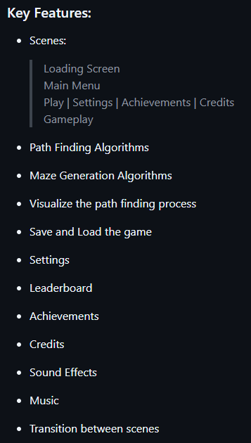Game features